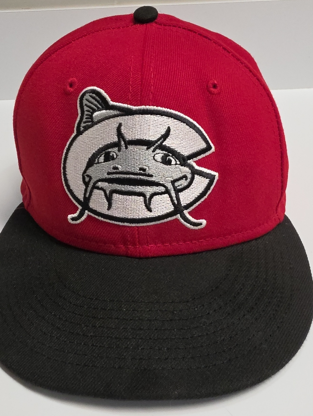 Vintage New Era 59FIFTY Carolina Mudcats Fitted Hat - Red/Black MiLB Cap-Size 7